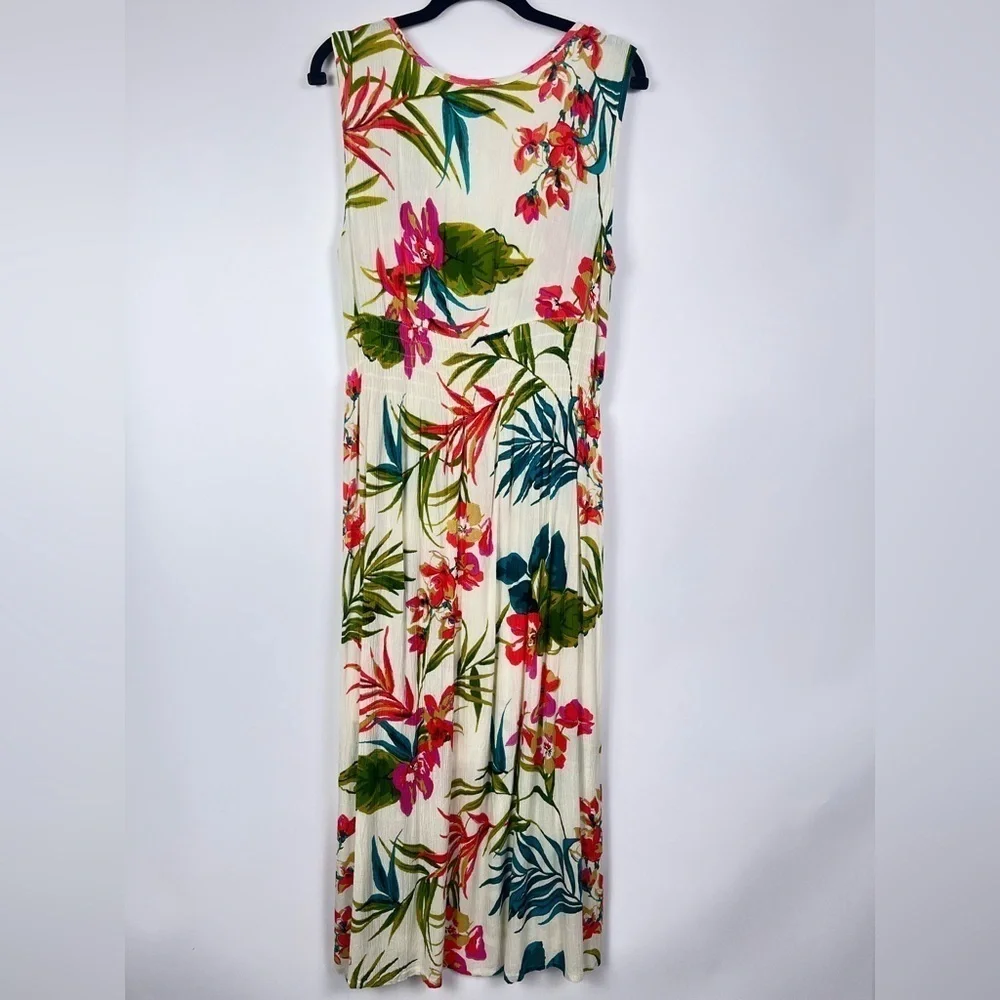 2/$30 Raya Sun Tropical Print Beach Cover-Up Swim Dress - Size Large